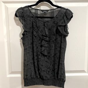 Express Shear Ruffle Blouse Size Medium!